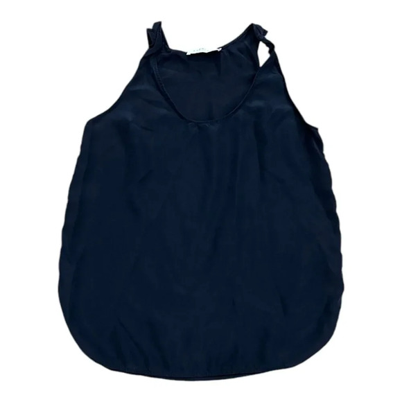 Everlane Navy Elevated Basic Crewneck Silk Rounded Tank Top XS - Picture 1 of 4